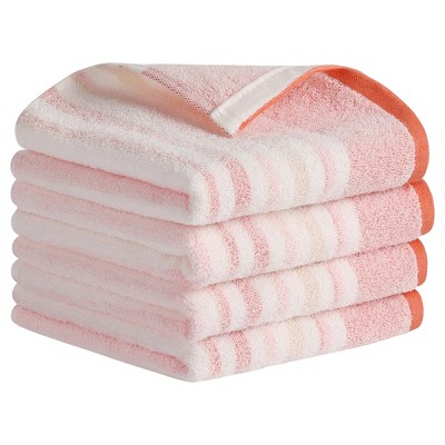REGALWOVEN Striped Pattern Cotton Soft Absorbent Home Bathroom Decorative Face Hair Hand Towel 13" x 27"