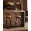 Set of 2 Modern Bar Stools, 30-Inch Swivel Counter Height Stools, PU Leather Upholstery, Mid-Century Design - 3 of 4