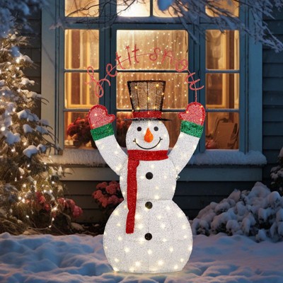 Karl Home Pre-lit 2D Snowman with 90 LED Warm White Lights
