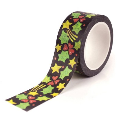 Mary Engelbreit Shooting Stars Holly Black Crafting Washi Tape 20mm