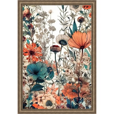 Amanti Art Meadow flowers 9 by Justyna Jaszke Wood Framed Wall Art Print