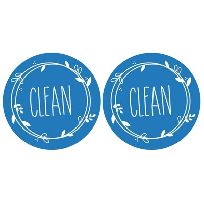Unique Bargains Dual Side Round Dishwasher Clean Dirty Sign Magnet 2 Pcs