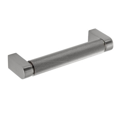 Sumner Street Home Hardware 10pk Kent Knurled 4" Satin Nickel Pulls: Zinc Cabinet Drawer Handles, Satin Finish, 4.4" Length