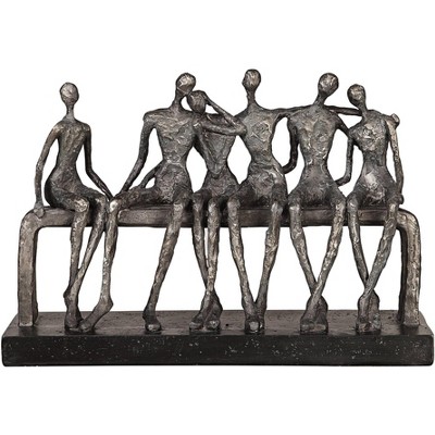 Uttermost Camaraderie 15" Wide Aged Silver Figurine
