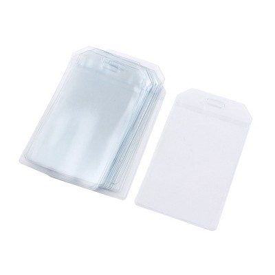 Unique Bargains Office Clear Plastic Vertical Name Tag Bussiness ID Card Badge Holders 15 Pcs