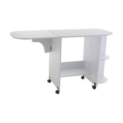 Stradville Expandable Rolling Sewing Table/Craft Station - White - SEI