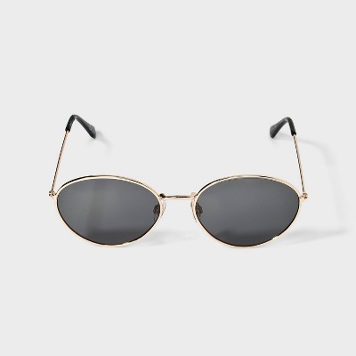 Womens Shiny Metal Oval Sunglasses - Universal Thread™ Gold