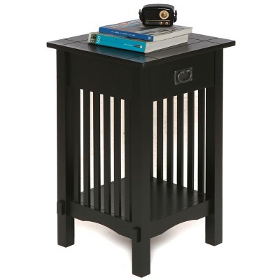 Legacy Decor Mission Style Telephone Stand End Table with Drawer