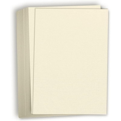 Hamilco Ivory Linen Textured Cardstock Thick Paper - 11 x 17" Heavy Weight 80 lb Cover Card Stock - 25 Pack