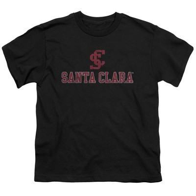 Santa Clara University Distressed Primary Logo Kids T-Shirt For Youth Black