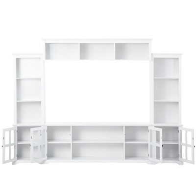 YOOCOZZ Minimalist Wall-Mounted TV Console with Bridge and Glass Door