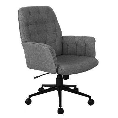 APRILSOUL Modern Upholstered Tufted Office Chair with Arms, Gray