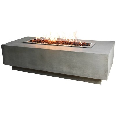 Granville 60" Natural Gas Fire Pit Outdoor Backyard Patio Heater - Elementi: Lava Rocks, Weather-Resistant