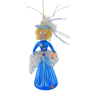 De Carlini Italian Ornaments 7.5 Inch Bonica Belle Rose Christmas Tree Ornament , Christmas Decor Fashionista  Diva Lady (1PC)