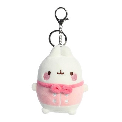 Aurora Mini Chef Molang Clip-On Playful Stuffed Animal Pink 4"