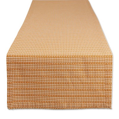 Design Imports  Gingham Check Table Runner, Pumpkin Spice, 14X108"
