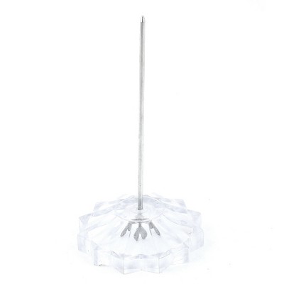 Unique Bargains Steel Silver Tone Clear White Memo Holder 2.9" x 5.7"(D*H) 1 Pc