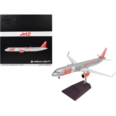 Airbus A321neo Commercial Aircraft "Jet2" (G-SUNO) Silver with Red Tail "Gemini 200" Series 1/200 Diecast Model by GeminiJets