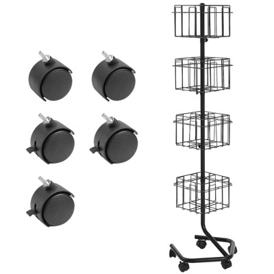 VEVOR Brochure Display Rack, 4-Tier 32 Pockets Rotating Magazine Literature Display Stand for Postcards, 360° Spinning Greeting Cards Rack