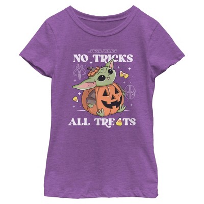 Girls Star Wars: The Mandalorian Grogu No Tricks All Treats T Shirt
