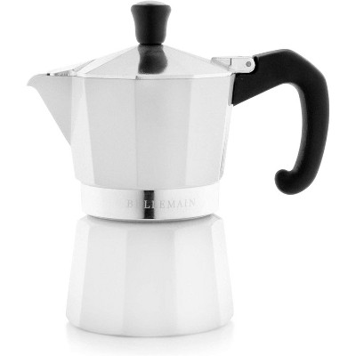 Bellemain 3-Cup Stovetop Espresso Maker – Classic White Moka Pot for Bold & Authentic Coffee