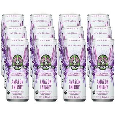 Sambazon Organic Acai Berry Pomegranate Amazon Energy Drink - Case of 12/12 oz
