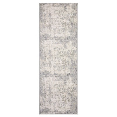 Modern Abstract Area Rug Low Pile Fade Stain Resistant Rug Soft Contemporary Accent Carpet for Living Room Bedroom Nursery,Grey/2'3"x7'3"