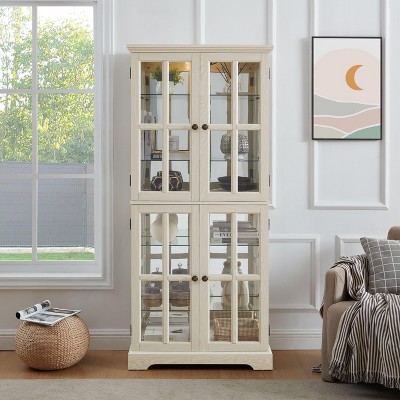 Okak Modern Free-Standing Antique Display Bookshelf Multifunctional Bookcase,Storage Organizer Display Stand for Living Room,Office