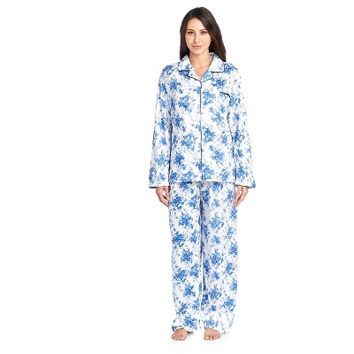 Casual Nights Women's Long Sleeve Notch Collar Floral Pajama Set