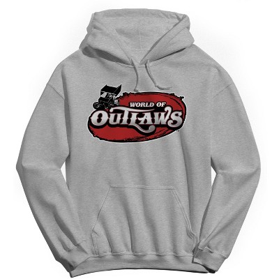 Woo Men's World Of Outlaws Logo Long Sleeve Graphic Cotton Sweatshirt Hoodie