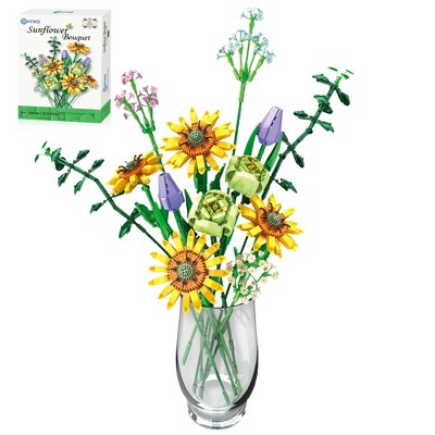 Contixo BK04 Sunflower Bouquet Floral Collection Building Block Set - 975 PCS