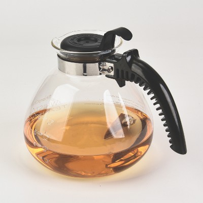 SharpChef Borosilicate Glass Stove Top Whistling Tea Kettle 12 Cup/48oz Capacity - BPA-Free, for Gas, Electric, and Glass Ranges
