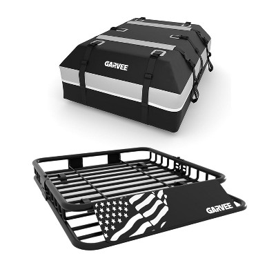 Universal Roof Rack Basket, 200 Lbs Capacity Rooftop Cargo Carrier Basket with Waterproof Luggage Bag, for Suvs, Trucks, Vehicles
