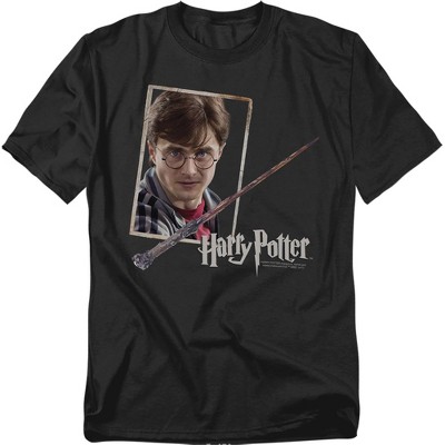 Harry Potter Harrys Wand Portrait Adult T-Shirt