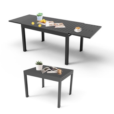 Syemin Patio End Tables Rectangular Outdoor Coffee Table，Modern Industrial Style，for Spaces Patio House Balcony，White，70.8"*32.7"*29.5"