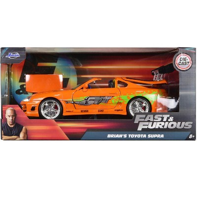 Brian's Toyota Supra Orange with Graphics "Fast & Furious" Movie 1/24 Diecast Model Car by Jada