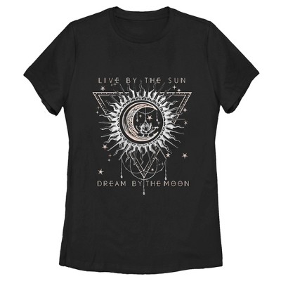 Women's Lost Gods Live By Sun Dream By Moon Pattern T-Shirt