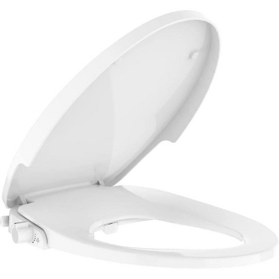Whizmax Premium Non-Electric Elongated Bidet Toilet Seat with Dual Nozzle, Easy Installation, and Stylish Design for Elongated Toilets in White