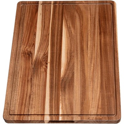 Cheese Charcuterie Board for Kitchen, Extra Large Cutting Board with Side Handles & Juice Grooves, Reversible Wooden Chopping Board
