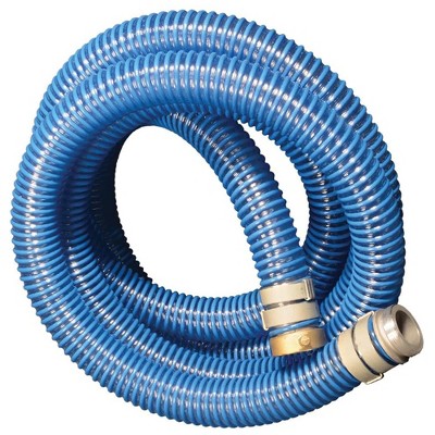 Apache 98106501 20 Foot Long 2 Inch Diameter 58 PSI Flexible PVC Industrial Pool Sump Pump Hose with Aluminum Pin Log and Short Shank Couplings, Blue