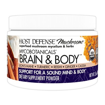 Host Defense MycoBotanicals Brain & Body* Powder - Brain, Digestive & Immune Support - 3.5 oz (33 Servings)*