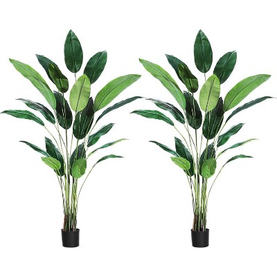 coucheta Artificial Tree, Bird of Paradise Fake Palm Tree for Indoor Outdoor Modern Decor Faux Plants for Home Office Perfect Housewarming Gift