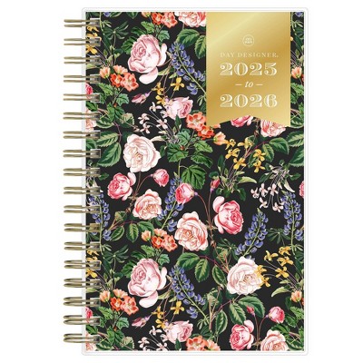 Day Designer 3.625"x6.125" 2025-2026 Weekly / Monthly Wirebound Planner Clear Cover Ophelia Floral