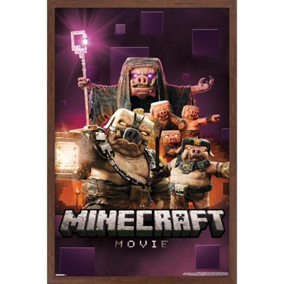 Trends International A Minecraft Movie - Hog Collage Framed Wall Poster Prints
