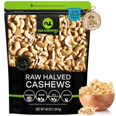 Unsalted Cashews, Raw Halves & Pieces, Shelled by Nut Cravings