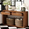 IHOMEADORE 55" Rustic Entryway Table with Storage Drawers and Open Shelf TV Consoles - 2 of 4