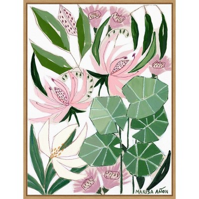 18" x 24" Bohemia 1 by Marisa Anon Framed Canvas Wall Art - Amanti Art: Modern Lithograph, Botanical Theme, Polystyrene Frame