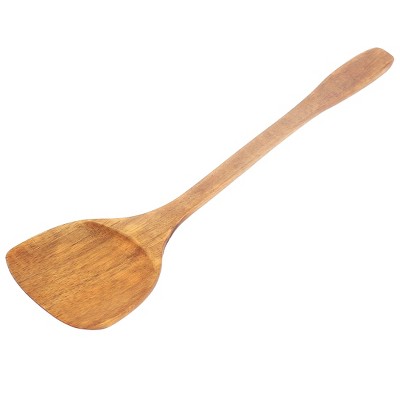 Unique Bargains Kitchen Household Wood Handmade Cooking Egg Pancake Turners Wood Color 1 Pc