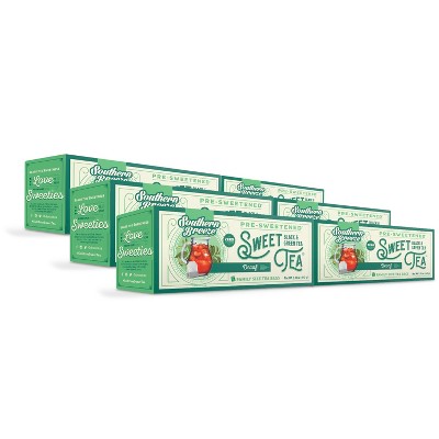 Southern Breeze Hot Brew Sweet Tea Decaf Iced Tea with 22 Individually Wrapped Family Size Tea Bags, Pack of 6
