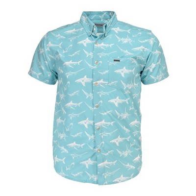 Banana Boat Upf 50+ Men's Hawaiian Print Shirt | White Shark X-large